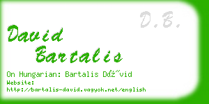 david bartalis business card